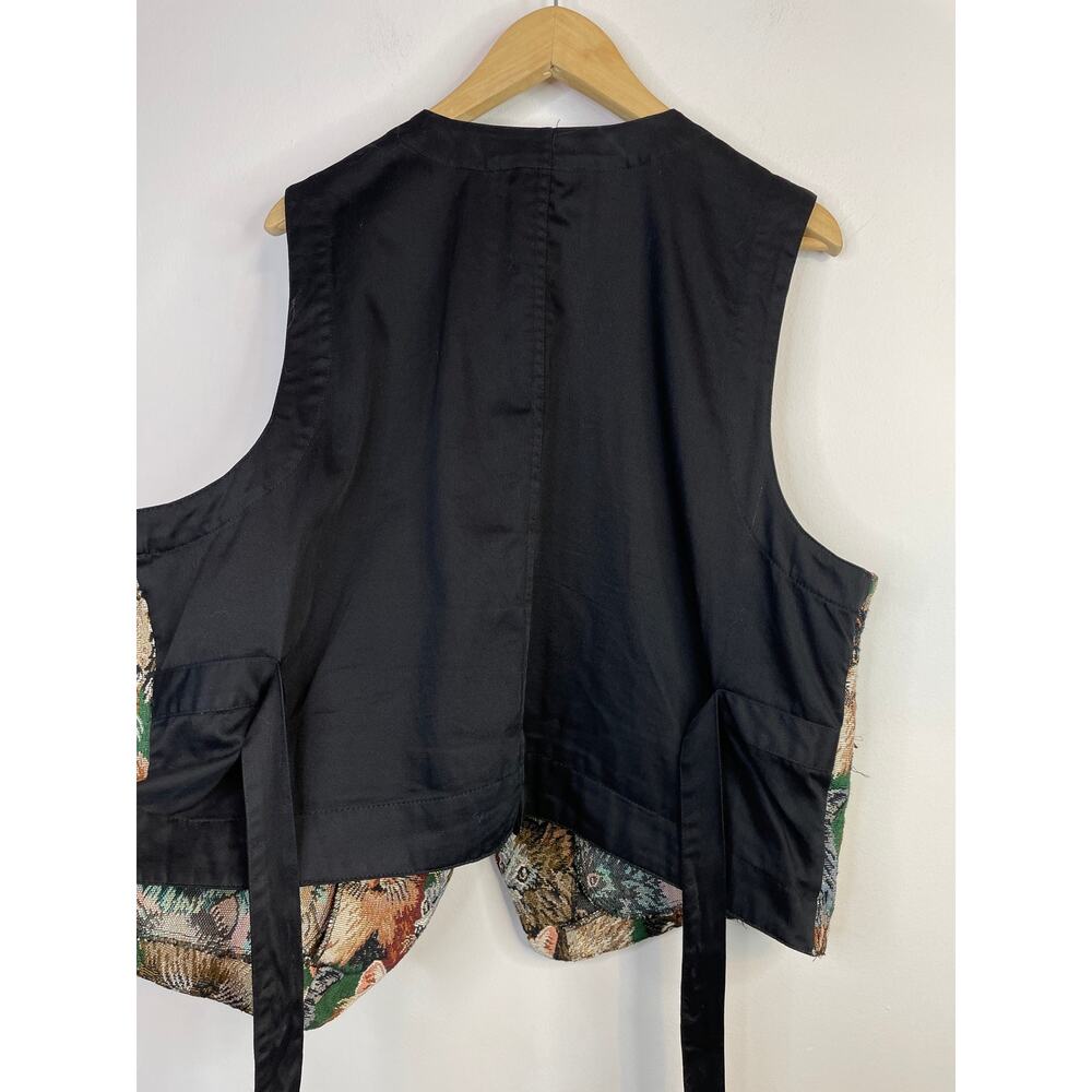 Vintage 90s Karen Scott Cat Cats Kitties Tapestry Vest Waistcoat Plus Size 2X - Picture 9 of 12